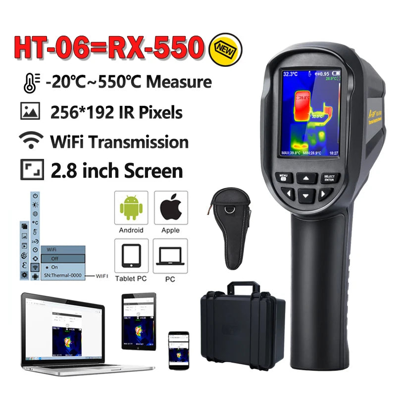 A-BF RX-500 Infrared Thermal Imager 256*192 Digital Thermal Imaging Camera Real Time Live Infrared Thermometer