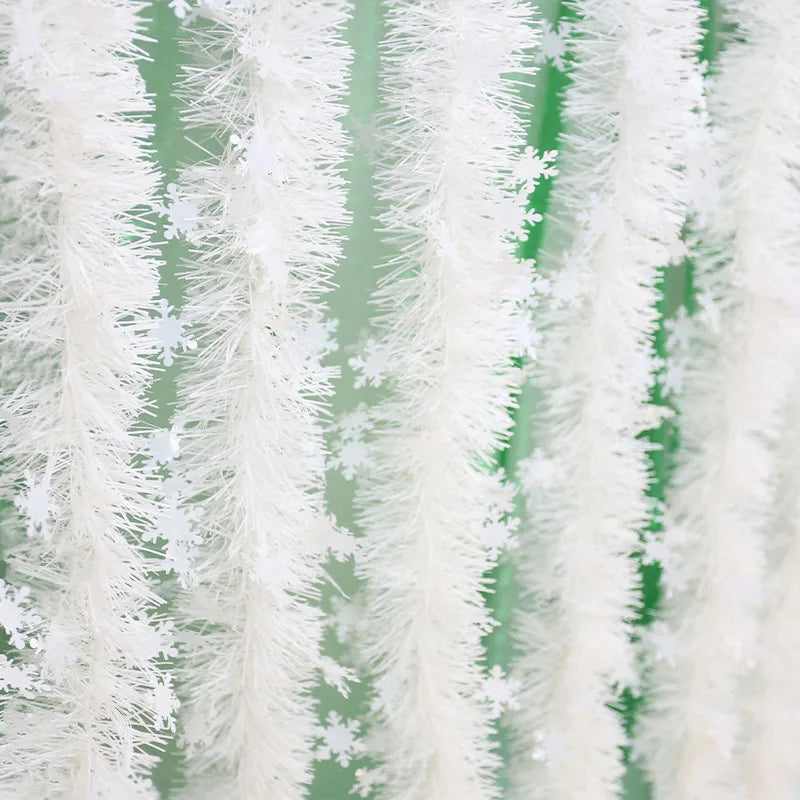 MissDeer 2m Christmas Snowflake Plush Decor Bars Christmas Decoration for Home White Plastic Snowflake Strips Natal Decoration