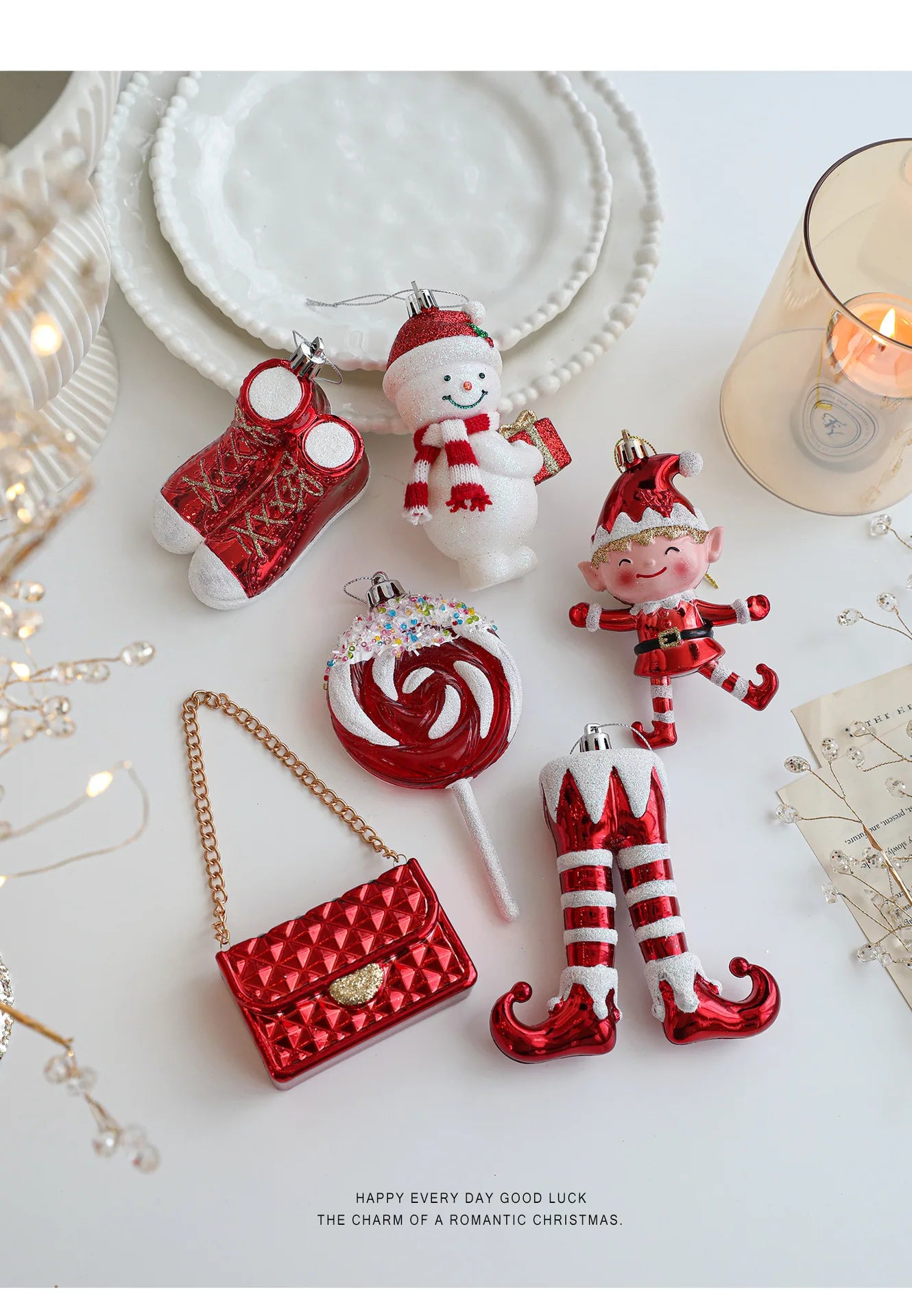 Christmas Tree Ornaments Hanging Pendant Canes Lollipop Balls Santa Claus Navidad Natal Noel Christmas Pendant Decorations