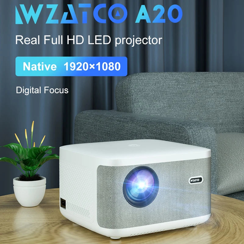 WZATCO A20 Digital Focus 32GB Smart Android WIFI Full HD 1920*1080P LED Projector Video Proyector Home Theater Cinema LCD Beamer