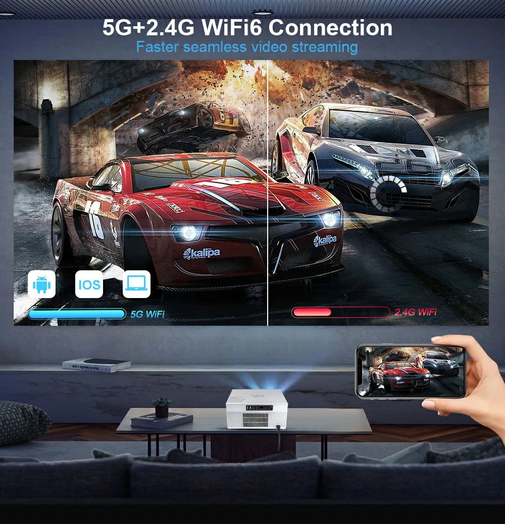 ThundeaL Portable Projector TDA7W Android 13 WiFi for 2K 4K Full HD 1080P 3D Projetor Home Cinema Video Beam Projector 2G 32G