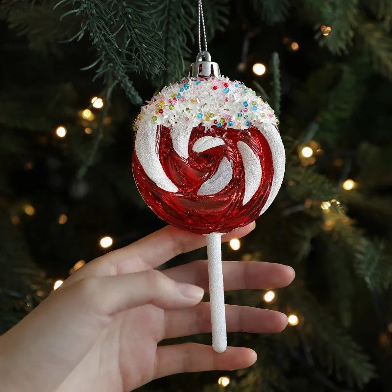 Christmas Tree Ornaments Hanging Pendant Canes Lollipop Balls Santa Claus Navidad Natal Noel Christmas Pendant Decorations