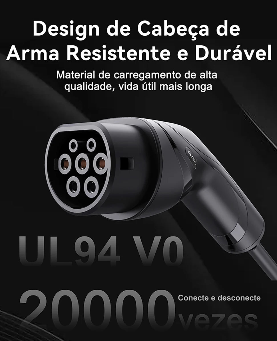 TAYNIU Electric Car Charger 3.5KW 7KW with APP Portable EV Charger Type 2 16A 80V-260V BR Plug Charging Cable 5M for all EVs