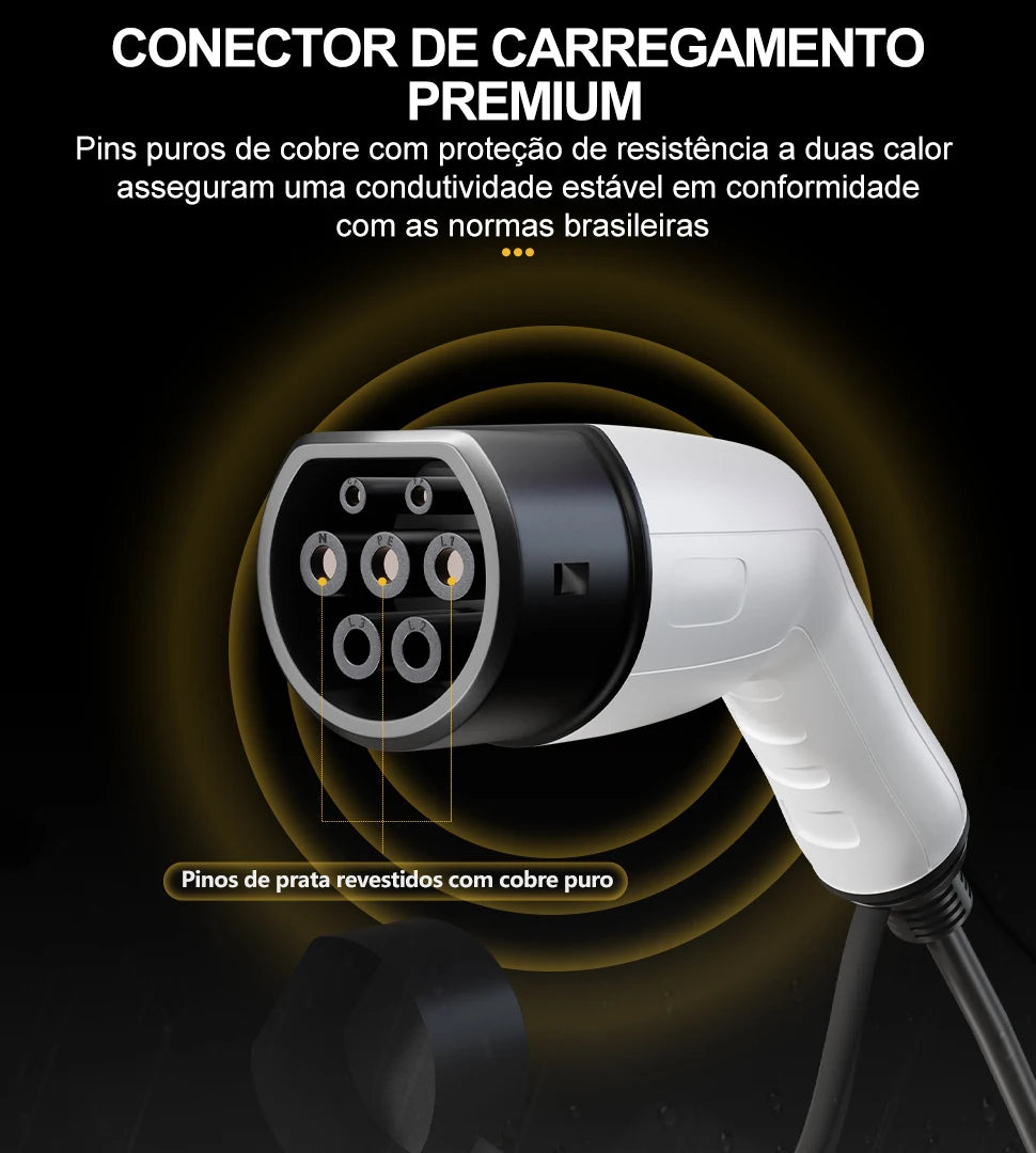 TAYNIU Electric Car Charger 3.5KW 7KW with APP Portable EV Charger Type 2 16A 80V-260V BR Plug Charging Cable 5M for all EVs