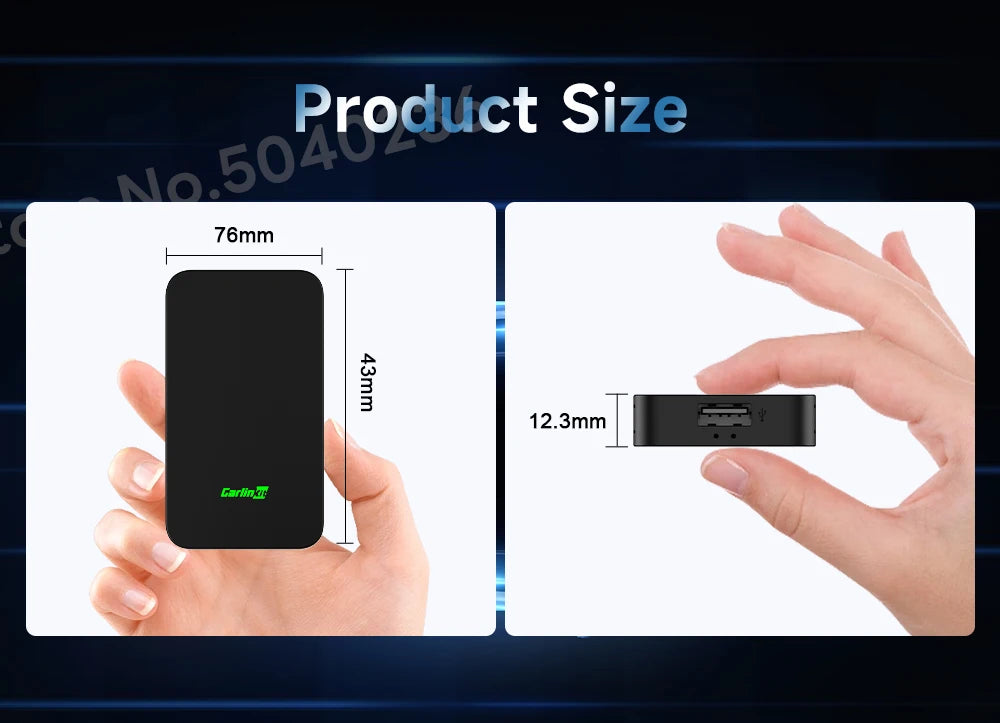 CarlinKit 5.0 Portable Wireless Android Auto & CarPlay Dongle Smart Car AI Box Online Upgrade Plug & Play Android Auto Adapter