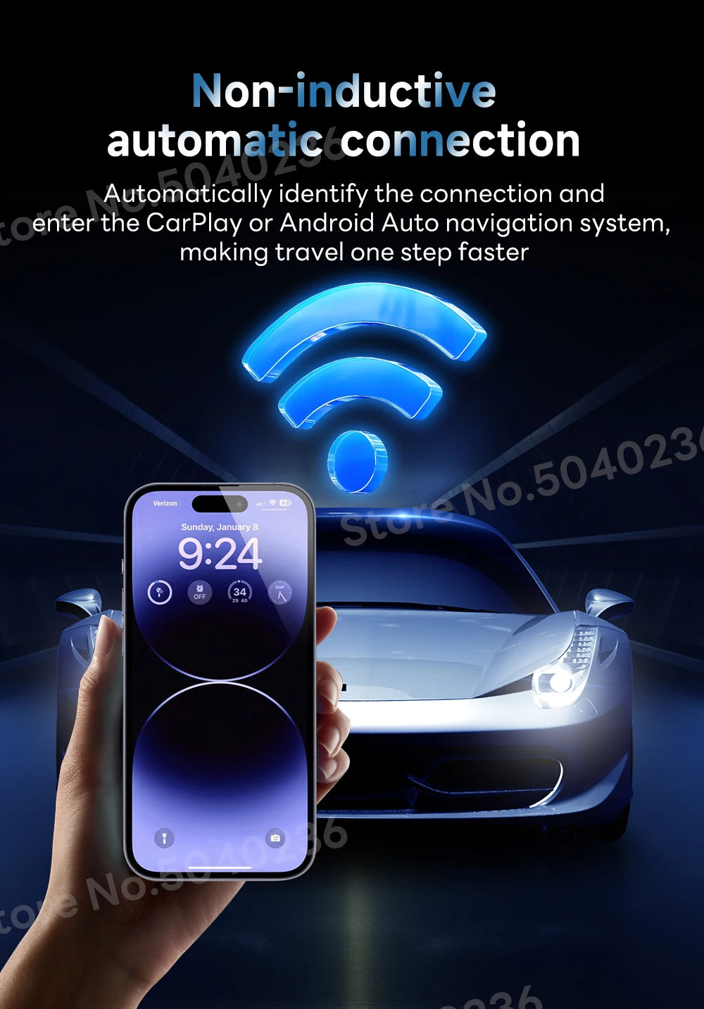 CarlinKit 5.0 Portable Wireless Android Auto & CarPlay Dongle Smart Car AI Box Online Upgrade Plug & Play Android Auto Adapter