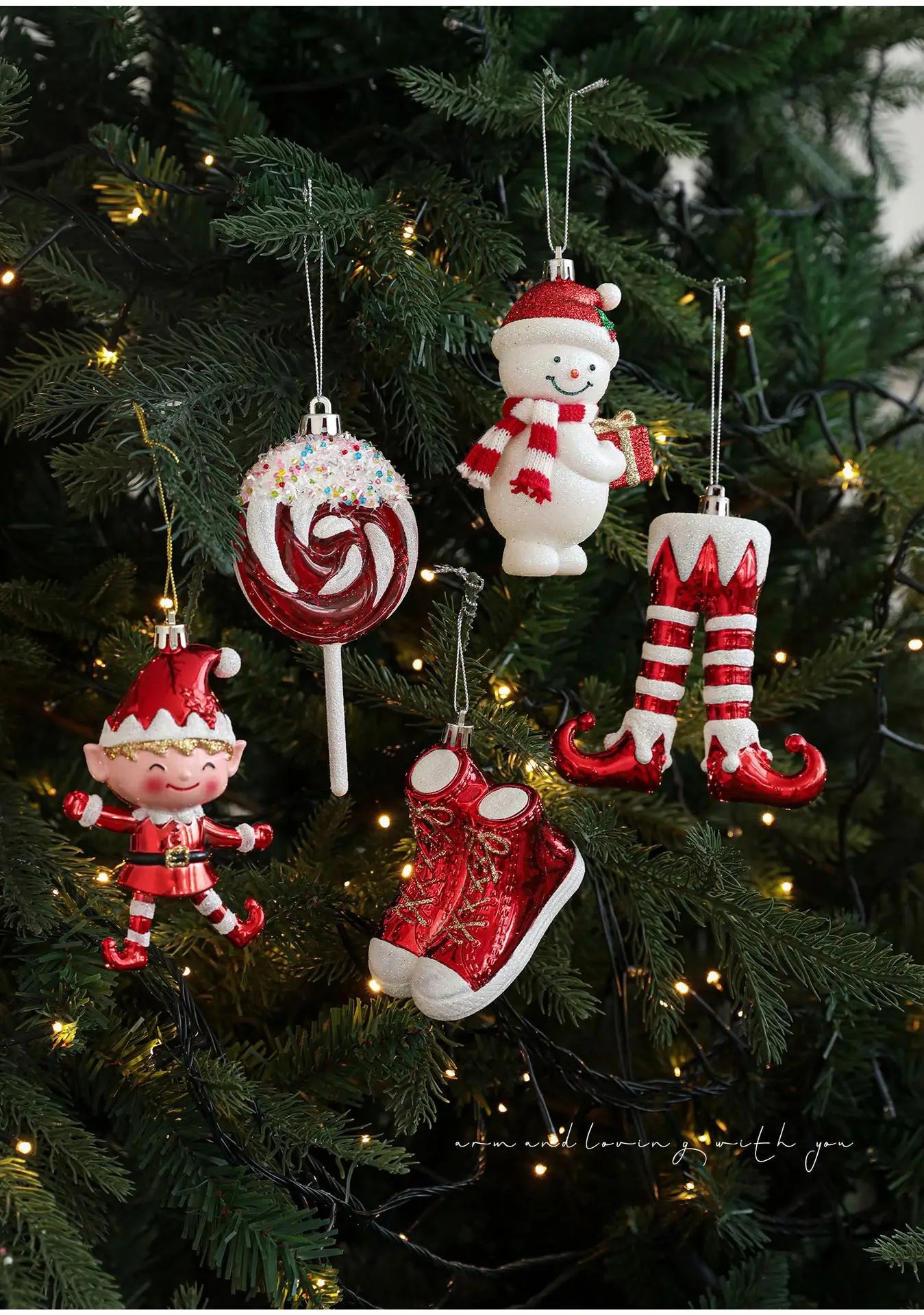 Christmas Tree Ornaments Hanging Pendant Canes Lollipop Balls Santa Claus Navidad Natal Noel Christmas Pendant Decorations