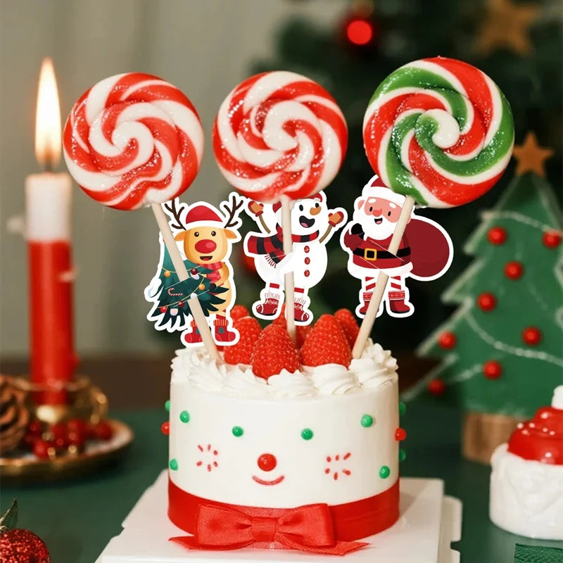 Santa Claus Lollipop Holder Cards 2025 Merry Christmas Decorations Lollipop Candy Gifts Packaging Christmas Gifts Navidad Natal