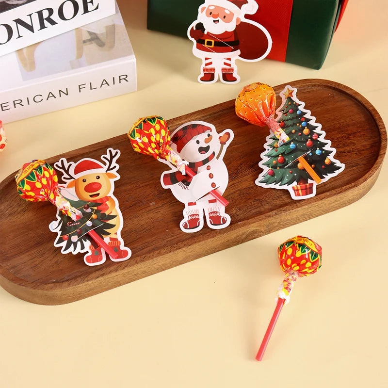 Santa Claus Lollipop Holder Cards 2025 Merry Christmas Decorations Lollipop Candy Gifts Packaging Christmas Gifts Navidad Natal