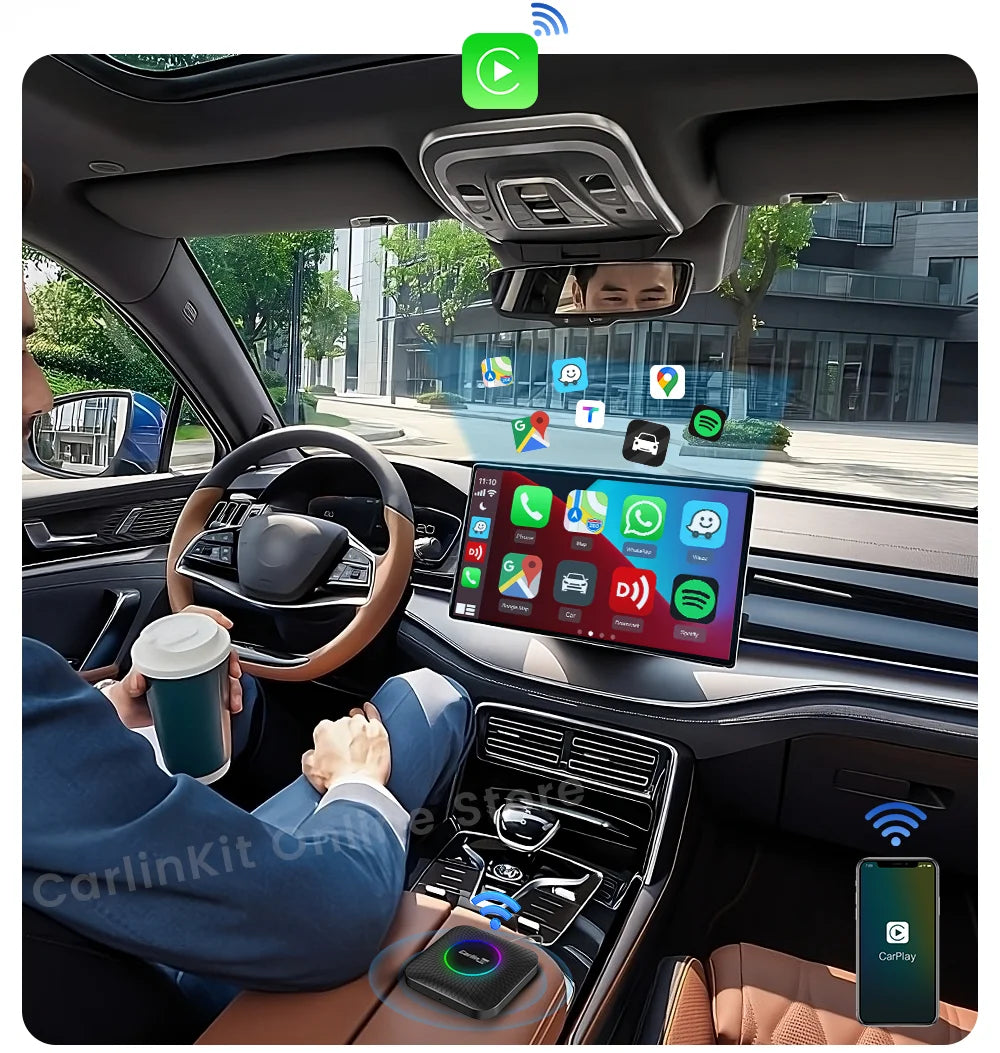 Carlinkit Android 13 Tv Box 6225 LED Wireless Android Auto CarPlay Wireless Adapter Support Youtube Netfilx IPTV Spotify GPS