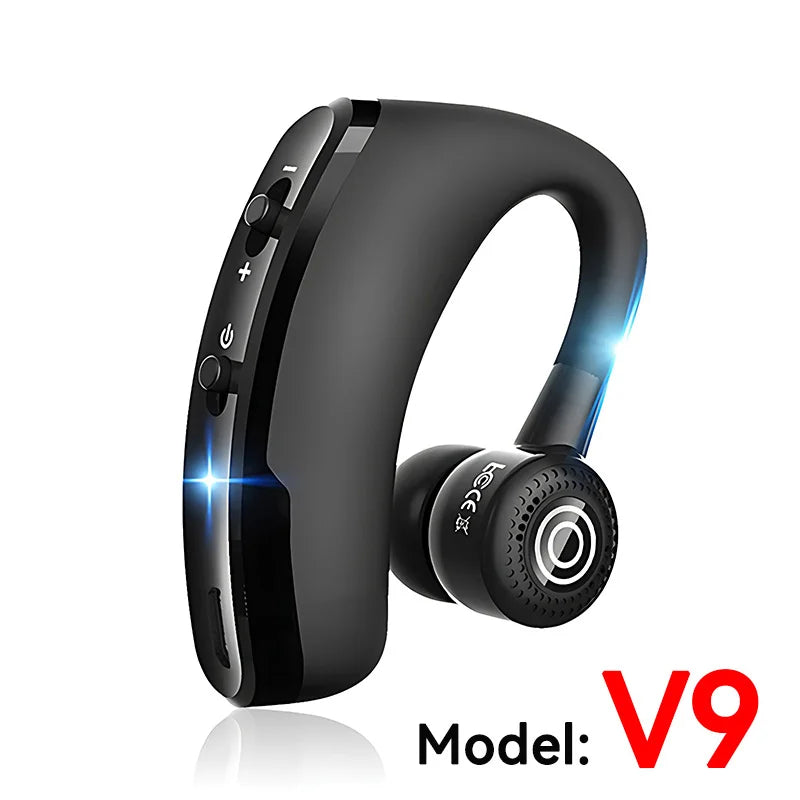New V8 Wireless Bluetooth Single Earphone With HD Mic Stereo Headset Handsfree Call Business Headphone For Sports Driving Travel