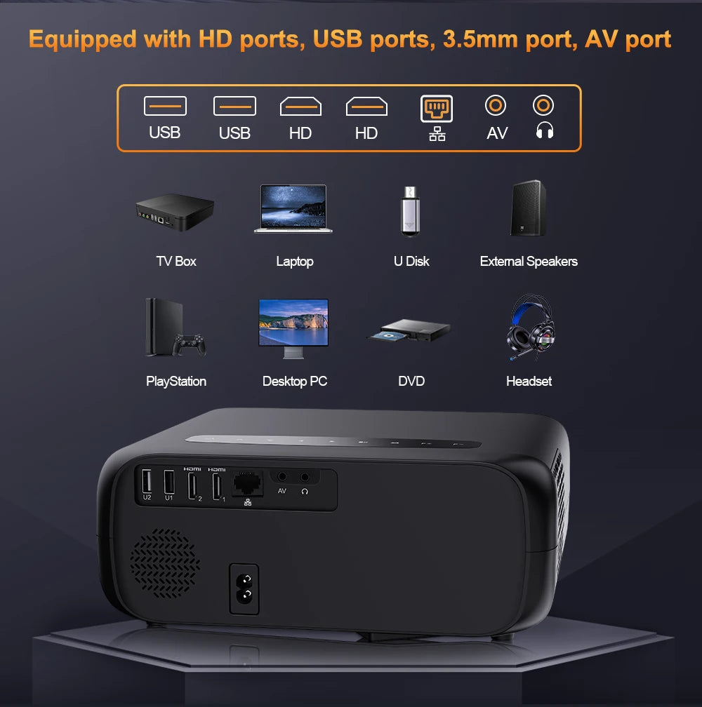 ThundeaL Projector Full Auto HD 1080P WiFi 6 Android TD97 Pro TD97Pro Projector Video Home Movie IOS Smart Phone 3D TV Proyector