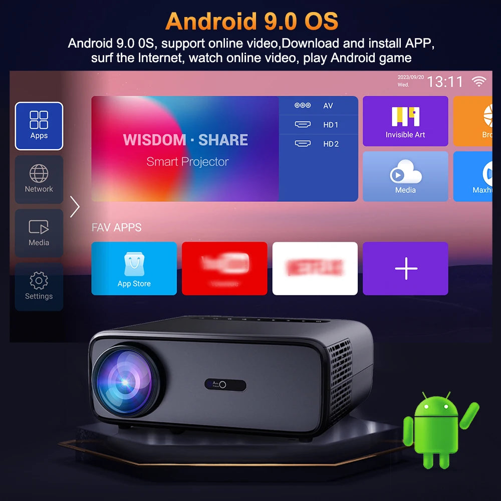 ThundeaL Projector Full Auto HD 1080P WiFi 6 Android TD97 Pro TD97Pro Projector Video Home Movie IOS Smart Phone 3D TV Proyector