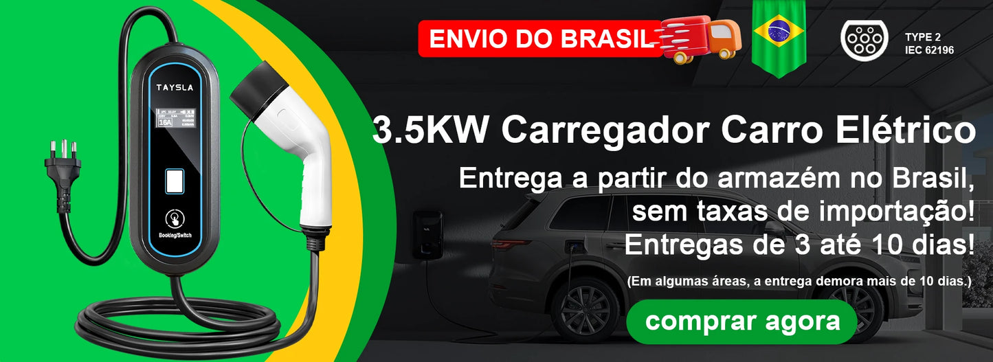 TAYNIU Electric Car Charger 3.5KW 7KW with APP Portable EV Charger Type 2 16A 80V-260V BR Plug Charging Cable 5M for all EVs