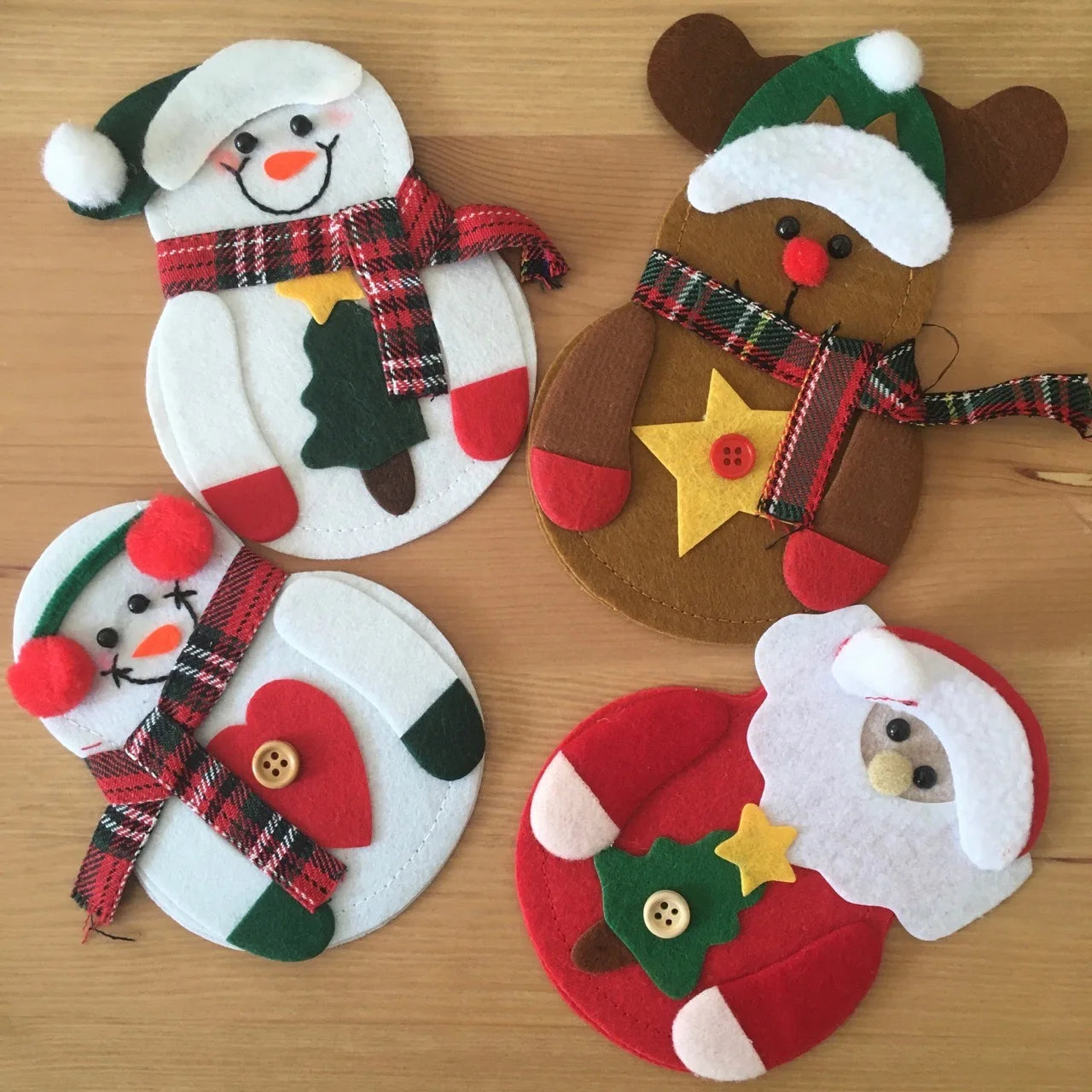 4/8pcs Christmas Cutlery Bag Knife Fork Tableware Holders Pocket Christmas Dinner Table Ornaments Navidad Decorations Natal Noel