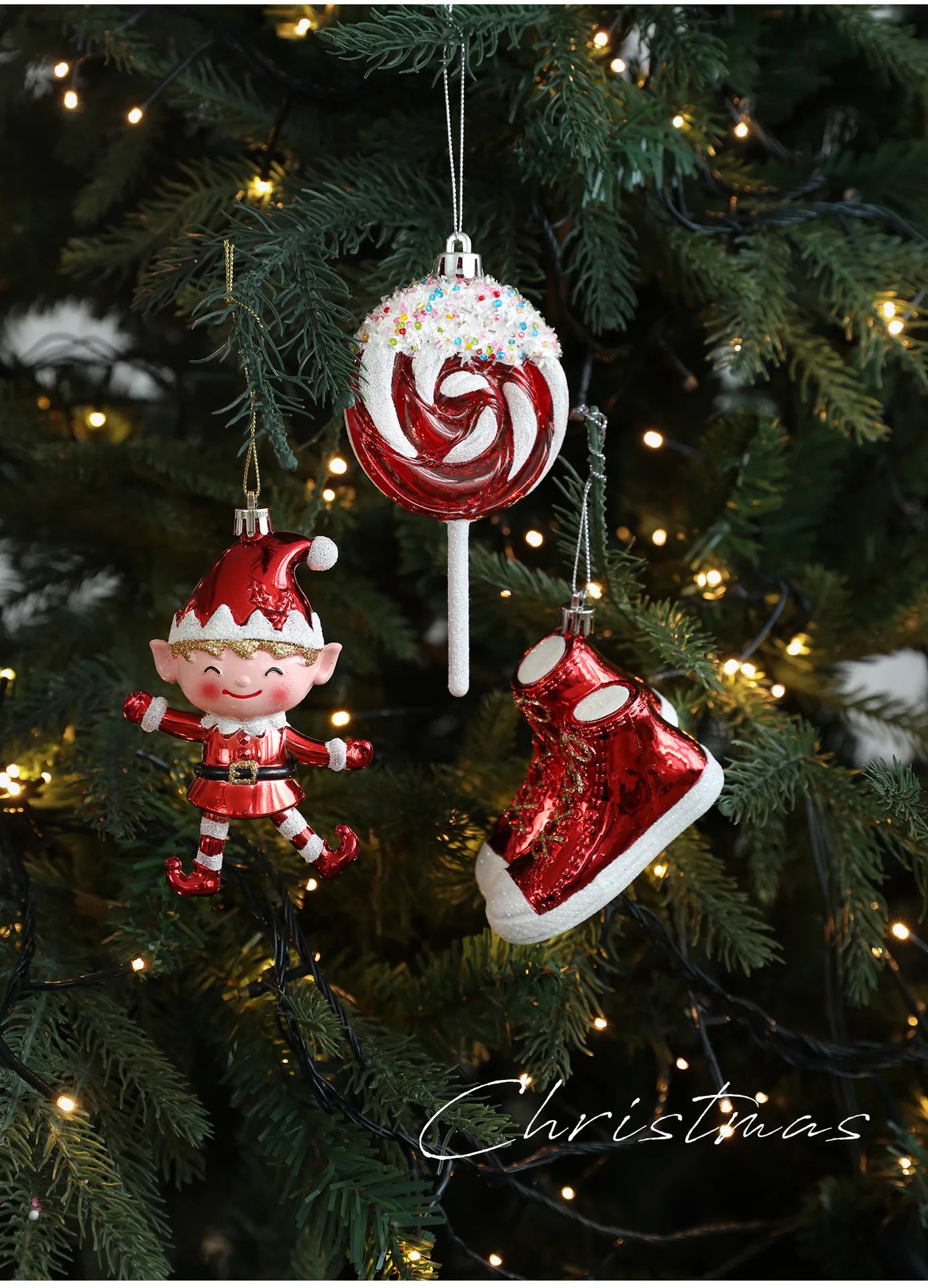 Christmas Tree Ornaments Hanging Pendant Canes Lollipop Balls Santa Claus Navidad Natal Noel Christmas Pendant Decorations