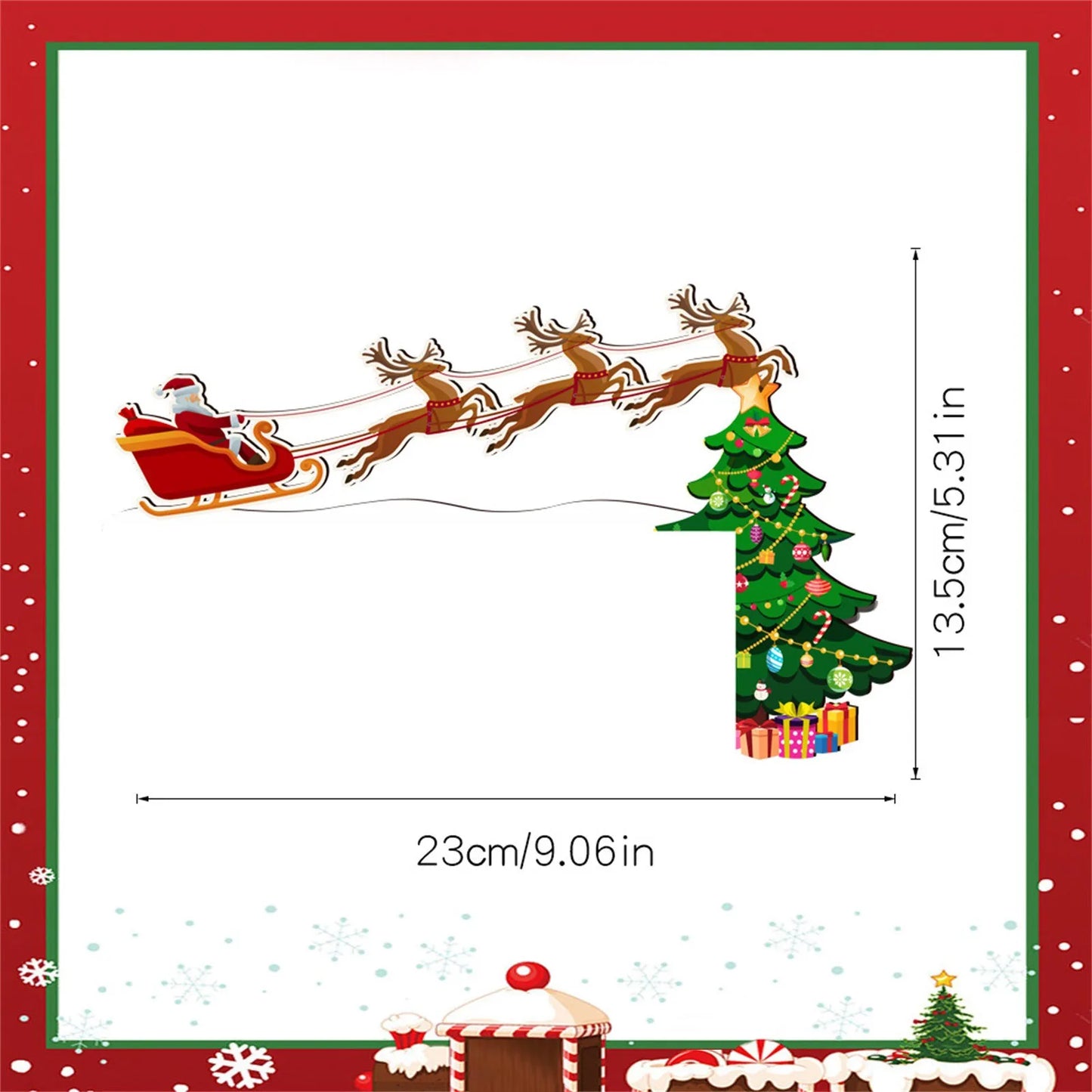 Christmas Home Wall Decoration Santa Wooden Door Corner Door Frame Decorative Wall Stickers Holiday DecoraçãO De Natal