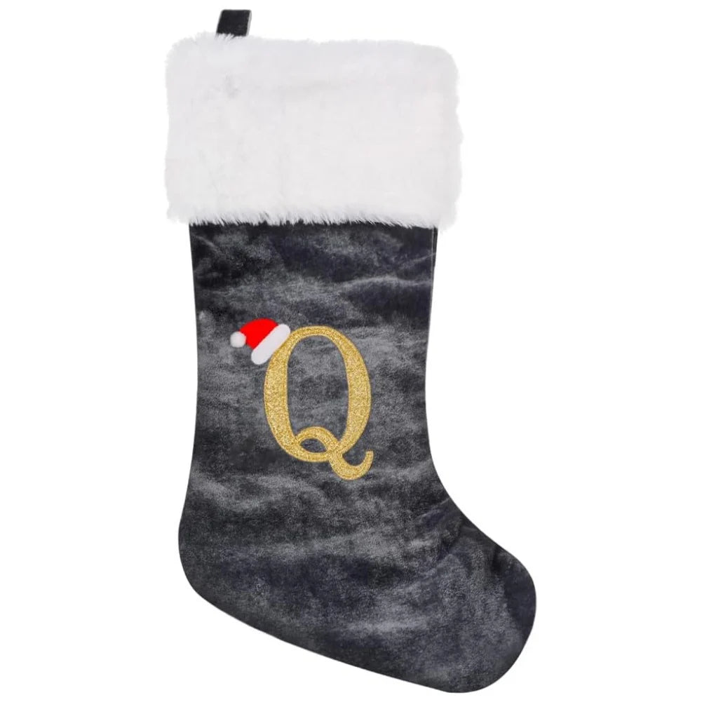 Christmas Socks Large Velvet Letter Stocking Christmas Decoration For Home Fireplace Navidad Natal Xmas Tree Ornament Gift Bag