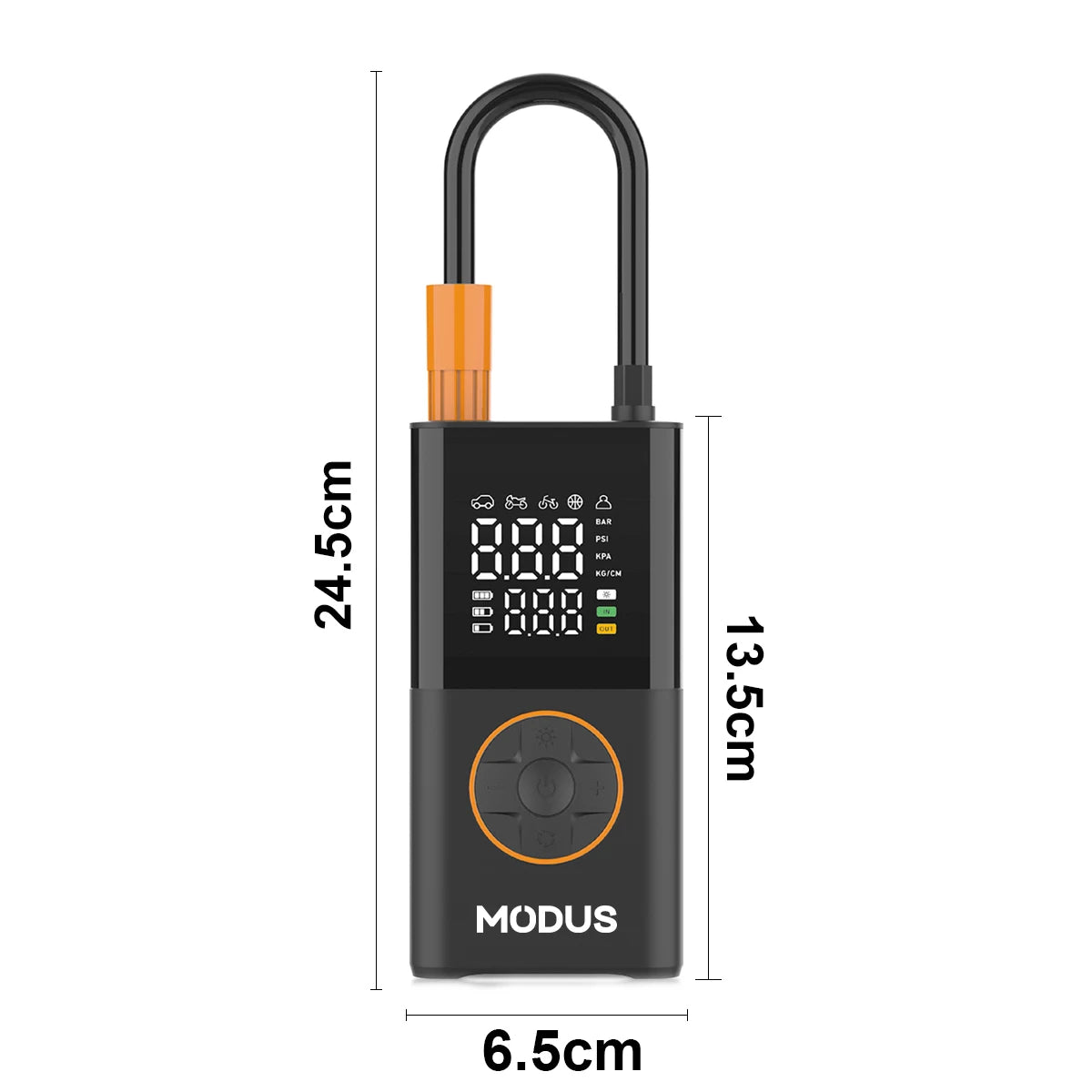 Portable Rechargeable Air Pump High Precision Fiorless Tire Inflator With Tire Calibrator and LED Emergency Light