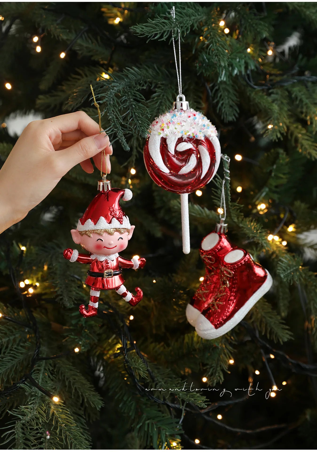 Christmas Tree Ornaments Hanging Pendant Canes Lollipop Balls Santa Claus Navidad Natal Noel Christmas Pendant Decorations