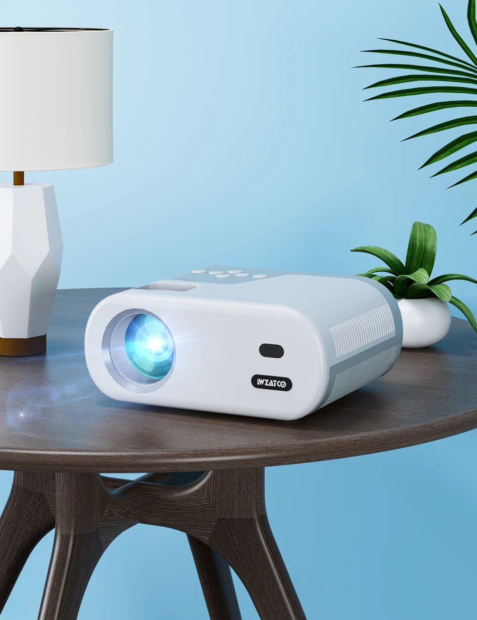 WZATCO DP02W Mini Projectors WiFi 5 Mirror Screen Bluetooth Support Full HD 1080P Projector 4K LED Home Theater Beamer