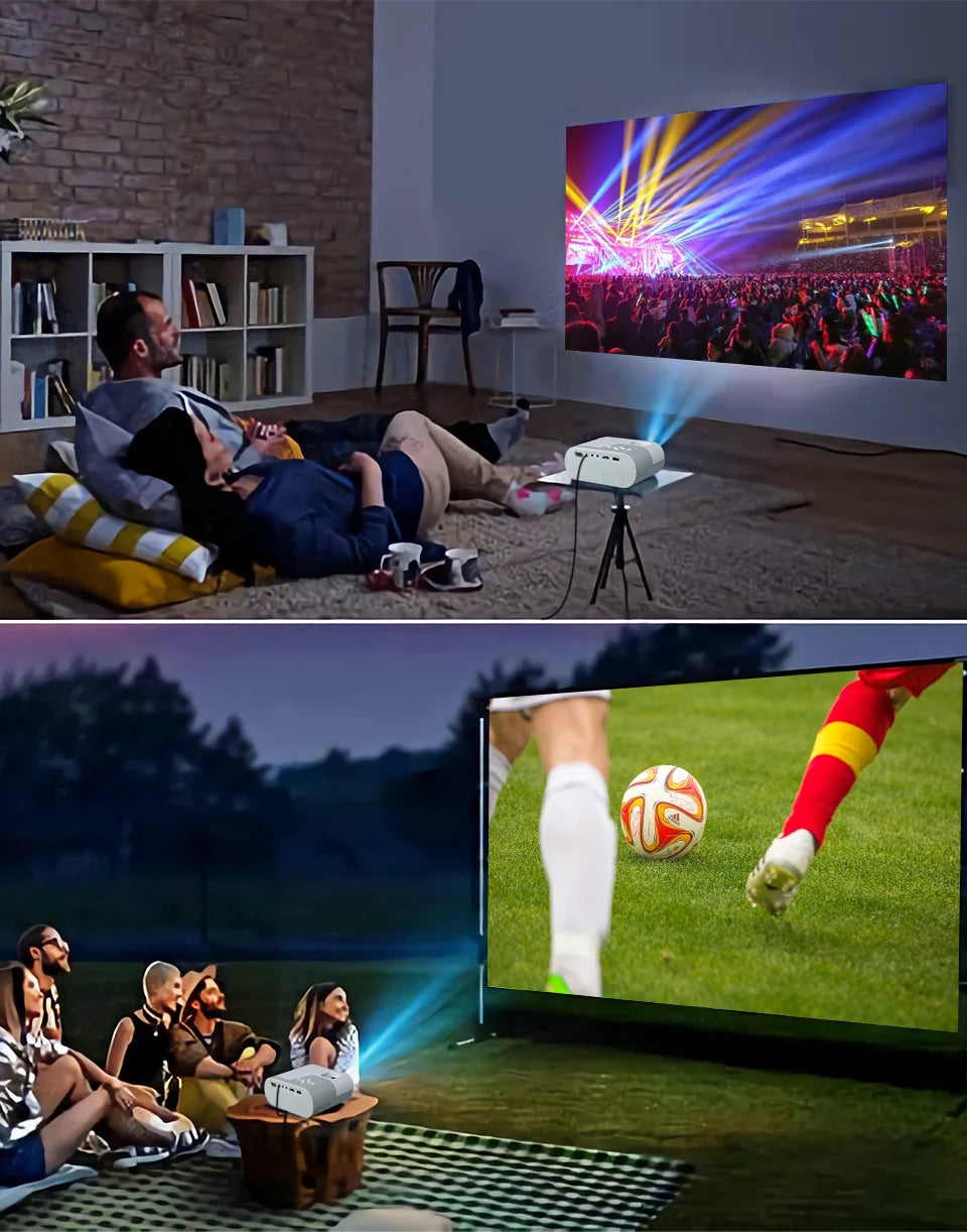 WZATCO DP02W Mini Projectors WiFi 5 Mirror Screen Bluetooth Support Full HD 1080P Projector 4K LED Home Theater Beamer