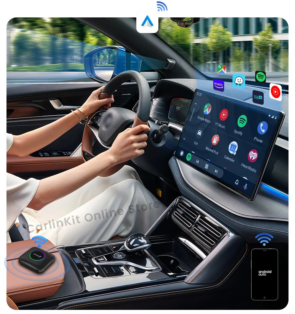 Carlinkit Android 13 Tv Box 6225 LED Wireless Android Auto CarPlay Wireless Adapter Support Youtube Netfilx IPTV Spotify GPS