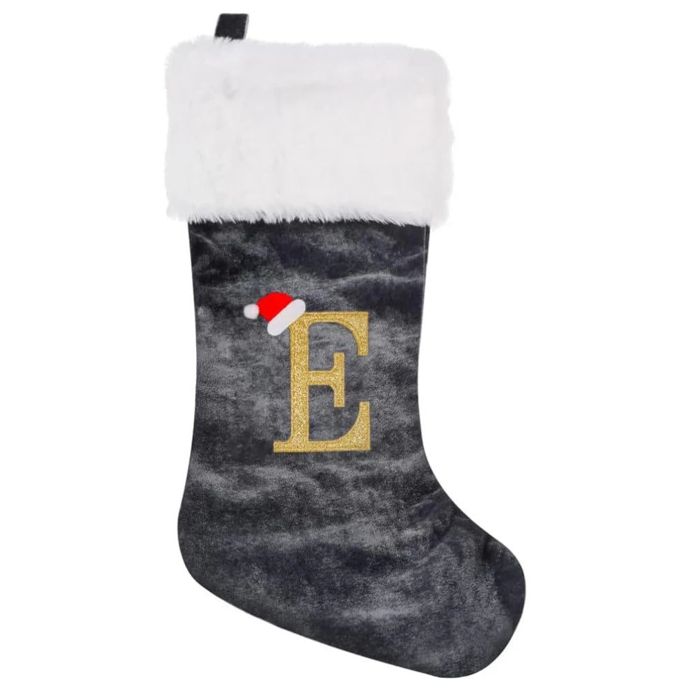 Christmas Socks Large Velvet Letter Stocking Christmas Decoration For Home Fireplace Navidad Natal Xmas Tree Ornament Gift Bag
