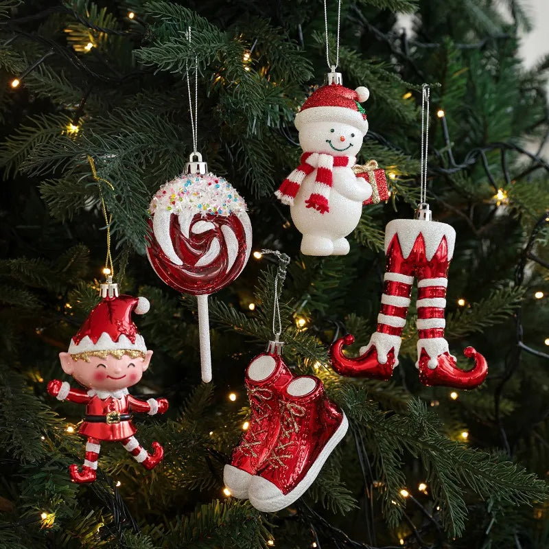 Christmas Tree Ornaments Hanging Pendant Canes Lollipop Balls Santa Claus Navidad Natal Noel Christmas Pendant Decorations