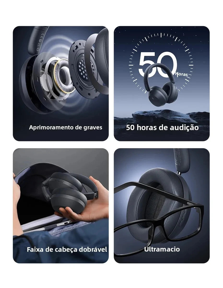 Baseus Bass 35 Max Bluetooth 5.3 Wireless Headphones 40 mm Bass Enhancement Diaphragm 50H