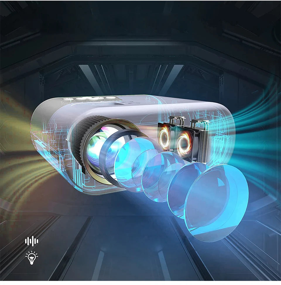 WZATCO DP02W Mini Projectors WiFi 5 Mirror Screen Bluetooth Support Full HD 1080P Projector 4K LED Home Theater Beamer