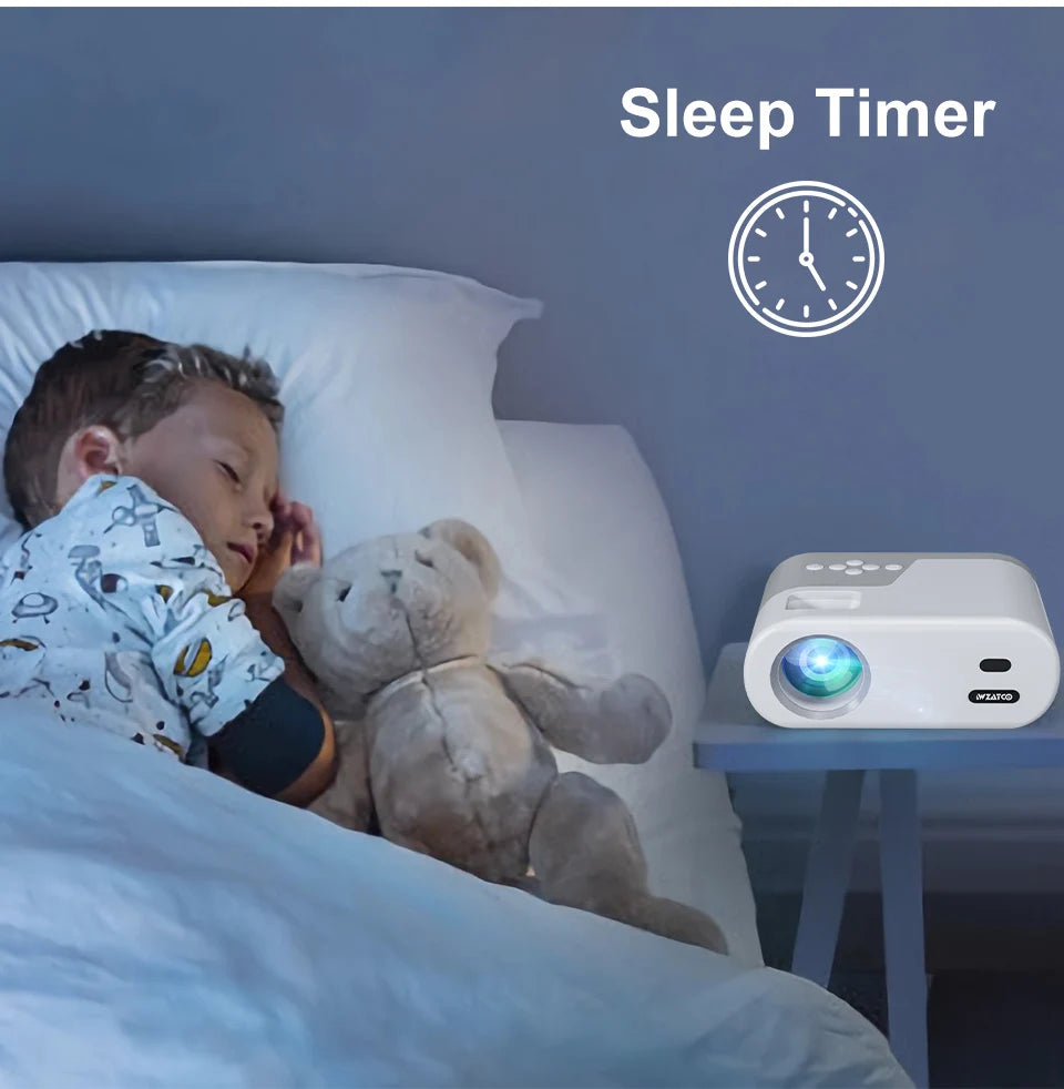 WZATCO DP02W Mini Projectors WiFi 5 Mirror Screen Bluetooth Support Full HD 1080P Projector 4K LED Home Theater Beamer