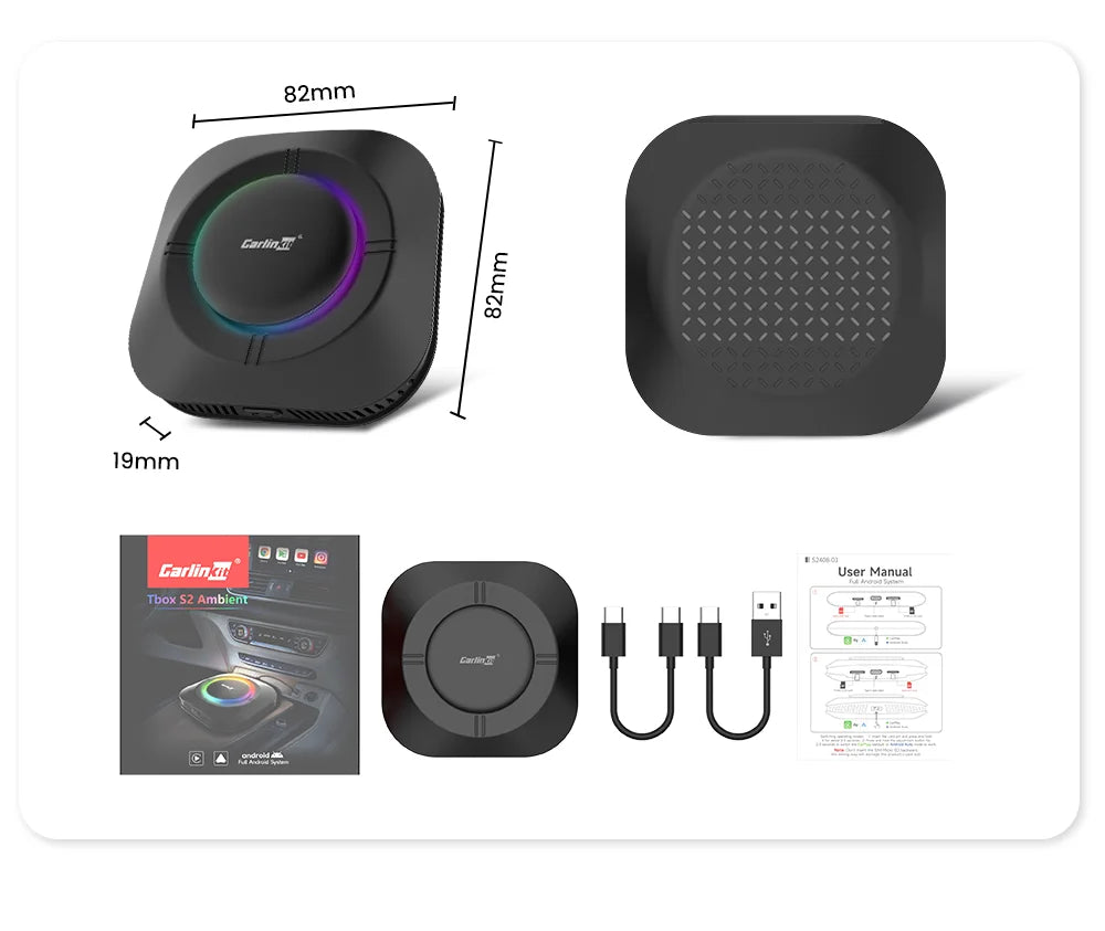 Carlinkit S2 SM6115 Android 13 Tv Box 8 Core Carplay Android auto Wireless Support Youtube Netfilx IPTV Spotify Wifi bluetooth