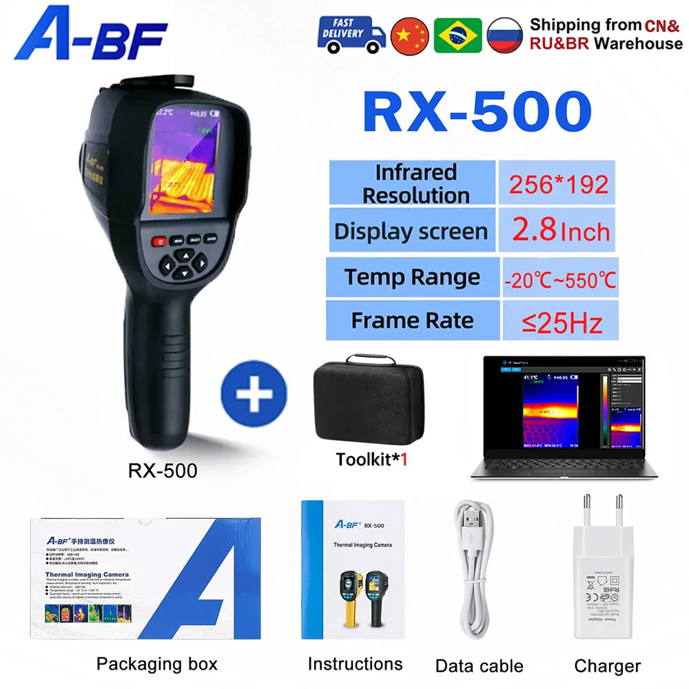 A-BF RX-500 Infrared Thermal Imager 256*192 Digital Thermal Imaging Camera Real Time Live Infrared Thermometer