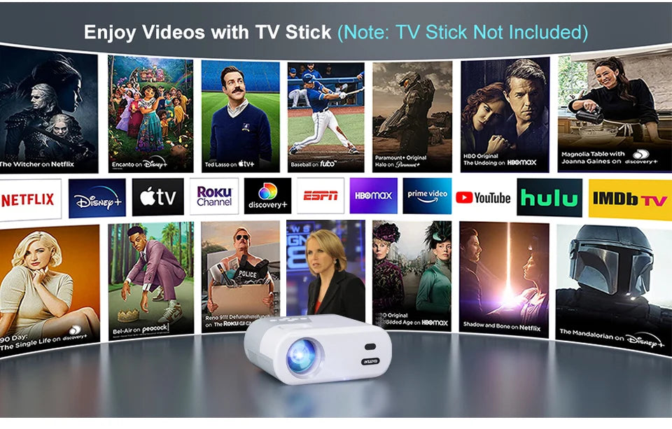 WZATCO DP02W Mini Projectors WiFi 5 Mirror Screen Bluetooth Support Full HD 1080P Projector 4K LED Home Theater Beamer