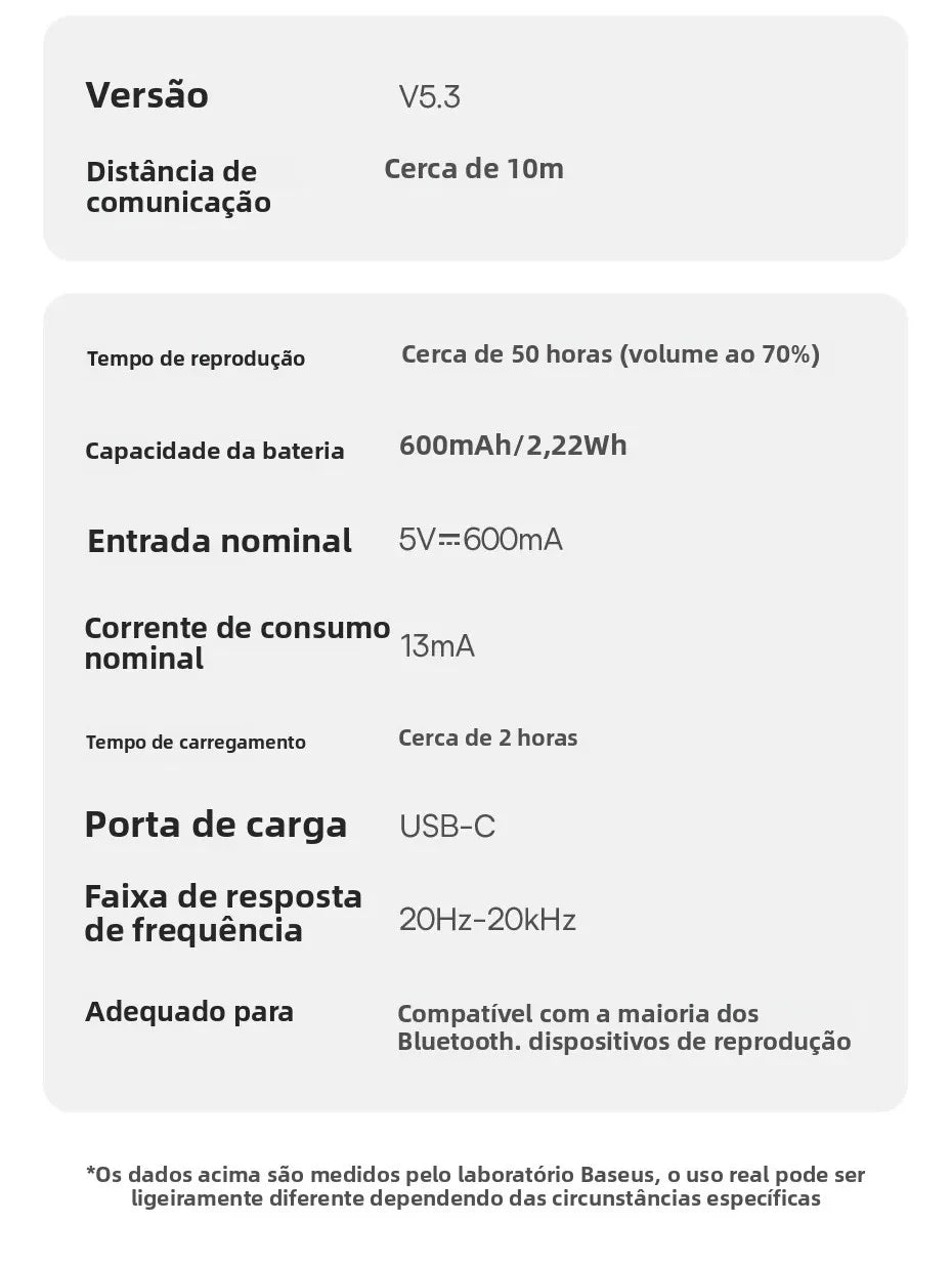 Baseus Bass 35 Max Bluetooth 5.3 Wireless Headphones 40 mm Bass Enhancement Diaphragm 50H