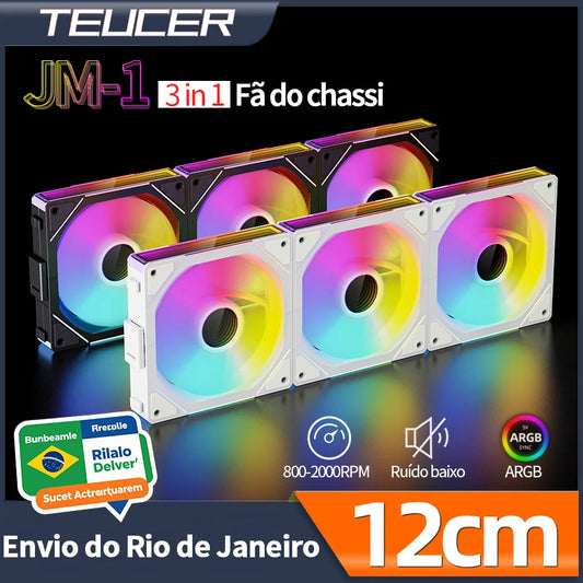 TEUCER JM-1 Ventilator computer case 120mm 3in1 800-2000rpm 12V/4pin PWM chassis noise water cooling fan
