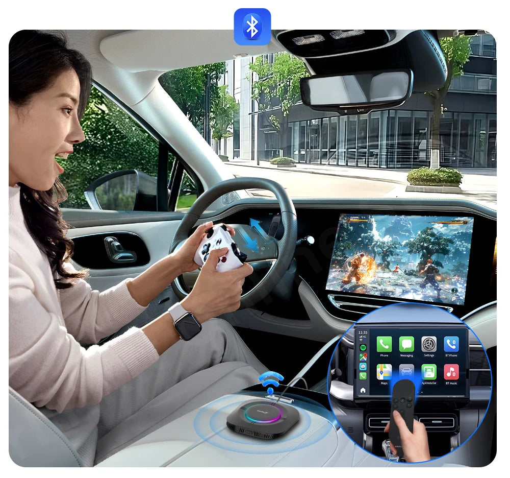 Carlinkit S2 SM6115 Android 13 Tv Box 8 Core Carplay Android auto Wireless Support Youtube Netfilx IPTV Spotify Wifi bluetooth