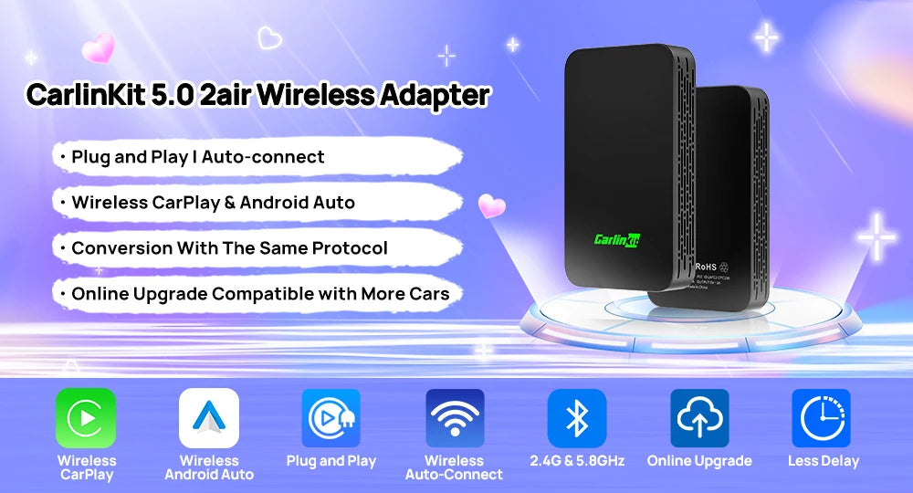 8G+128G Carlinkit CarPlay Ai Box LED Android 13 Wireless Android Auto CarPlay Video TV Box For VW Ford Kia Toyota Honda Benz BYD