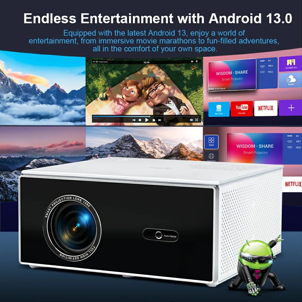 ThundeaL Portable Projector TDA7W Android 13 WiFi for 2K 4K Full HD 1080P 3D Projetor Home Cinema Video Beam Projector 2G 32G