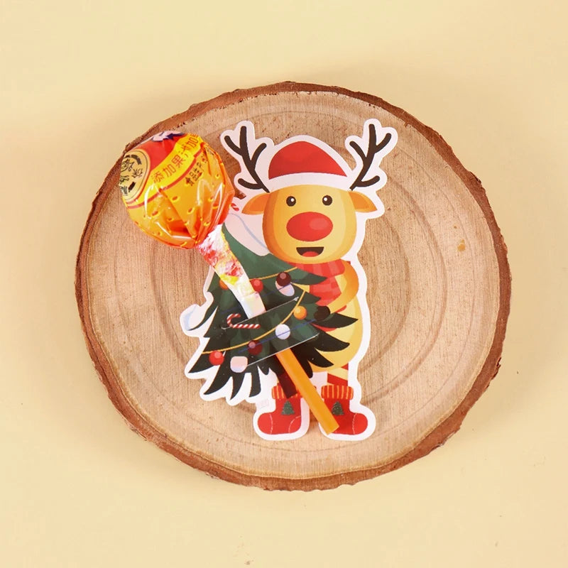 Santa Claus Lollipop Holder Cards 2025 Merry Christmas Decorations Lollipop Candy Gifts Packaging Christmas Gifts Navidad Natal