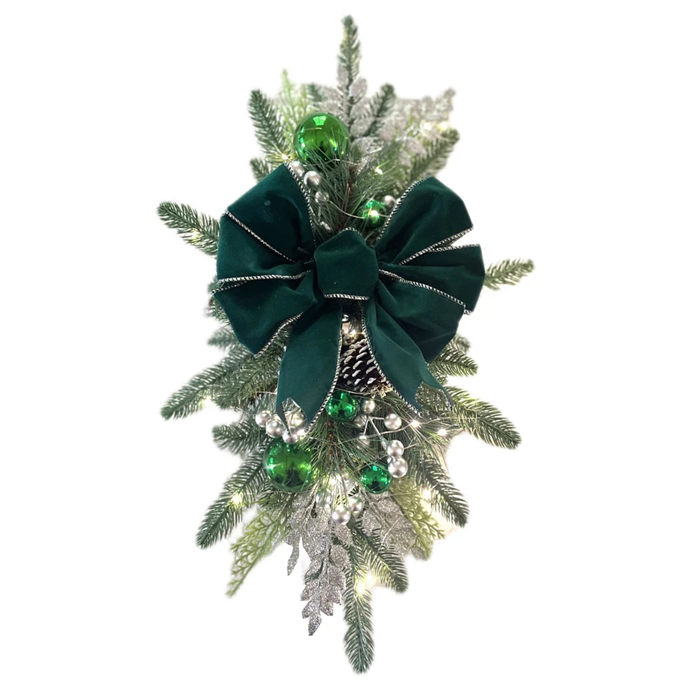 Cordless Prelit Stairs Decoration Lights Up Christmas Staircase Decorations Stairway Swag Trim Garland Xmas Navidad Natal