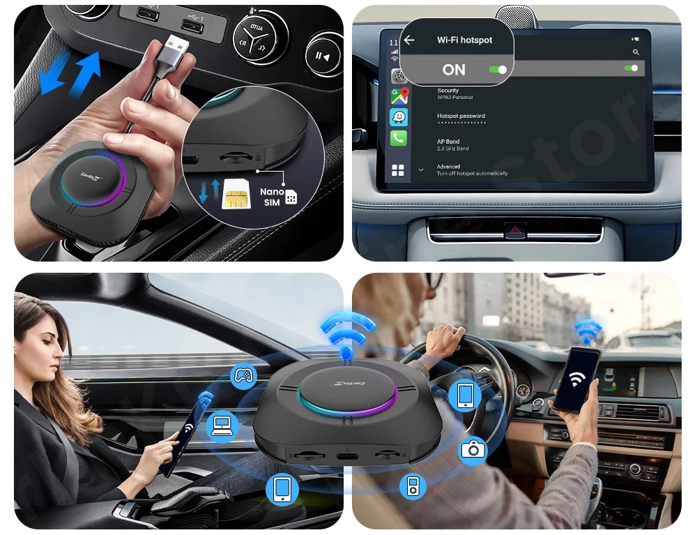 Carlinkit S2 SM6115 Android 13 Tv Box 8 Core Carplay Android auto Wireless Support Youtube Netfilx IPTV Spotify Wifi bluetooth