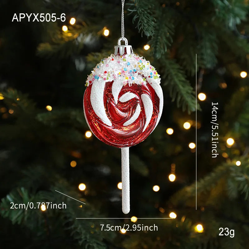 Christmas Tree Ornaments Hanging Pendant Canes Lollipop Balls Santa Claus Navidad Natal Noel Christmas Pendant Decorations