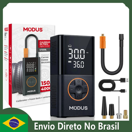 Portable Rechargeable Air Pump High Precision Fiorless Tire Inflator With Tire Calibrator and LED Emergency Light