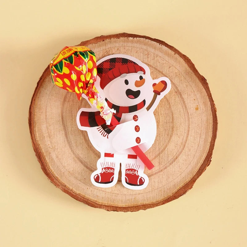 Santa Claus Lollipop Holder Cards 2025 Merry Christmas Decorations Lollipop Candy Gifts Packaging Christmas Gifts Navidad Natal