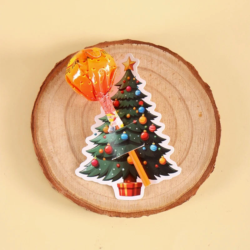 Santa Claus Lollipop Holder Cards 2025 Merry Christmas Decorations Lollipop Candy Gifts Packaging Christmas Gifts Navidad Natal