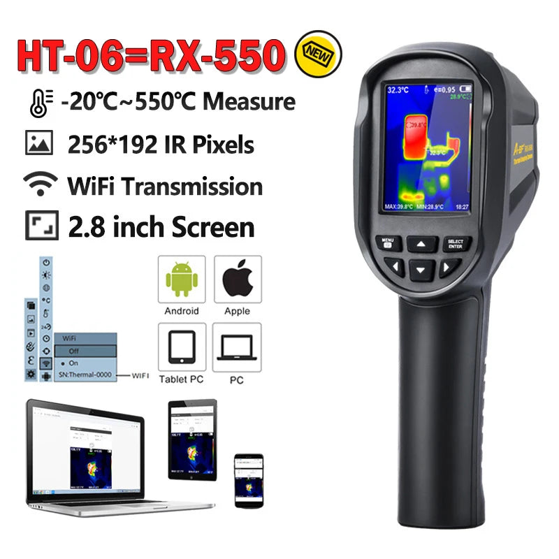 A-BF RX-500 Infrared Thermal Imager 256*192 Digital Thermal Imaging Camera Real Time Live Infrared Thermometer
