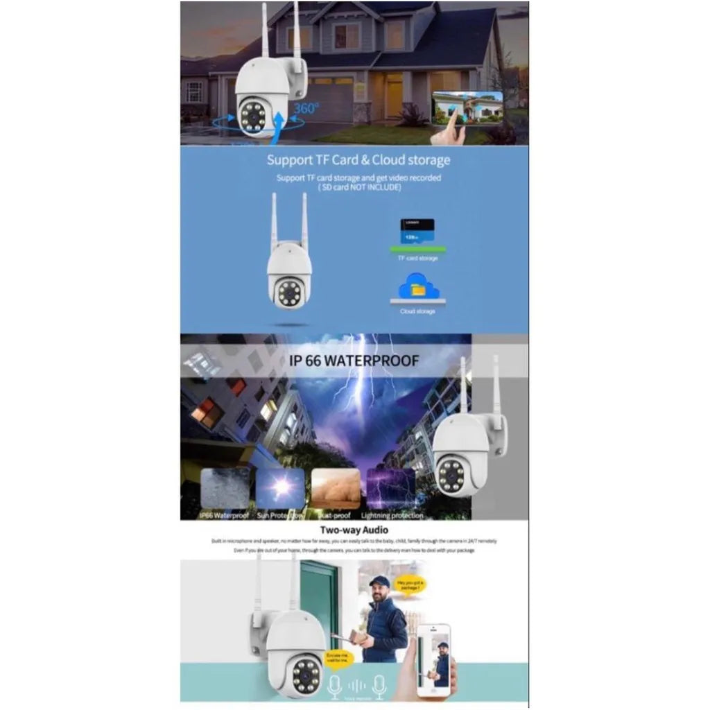 IIP camera yoosee WiFi external PTZ 1080p water zoom