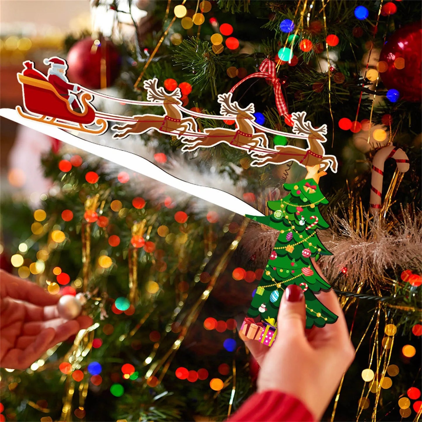 Christmas Home Wall Decoration Santa Wooden Door Corner Door Frame Decorative Wall Stickers Holiday DecoraçãO De Natal